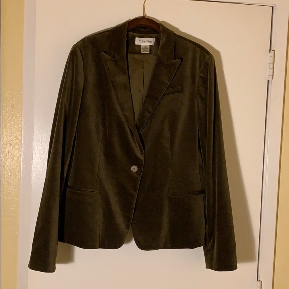 Green velour Calvin Klein jacket